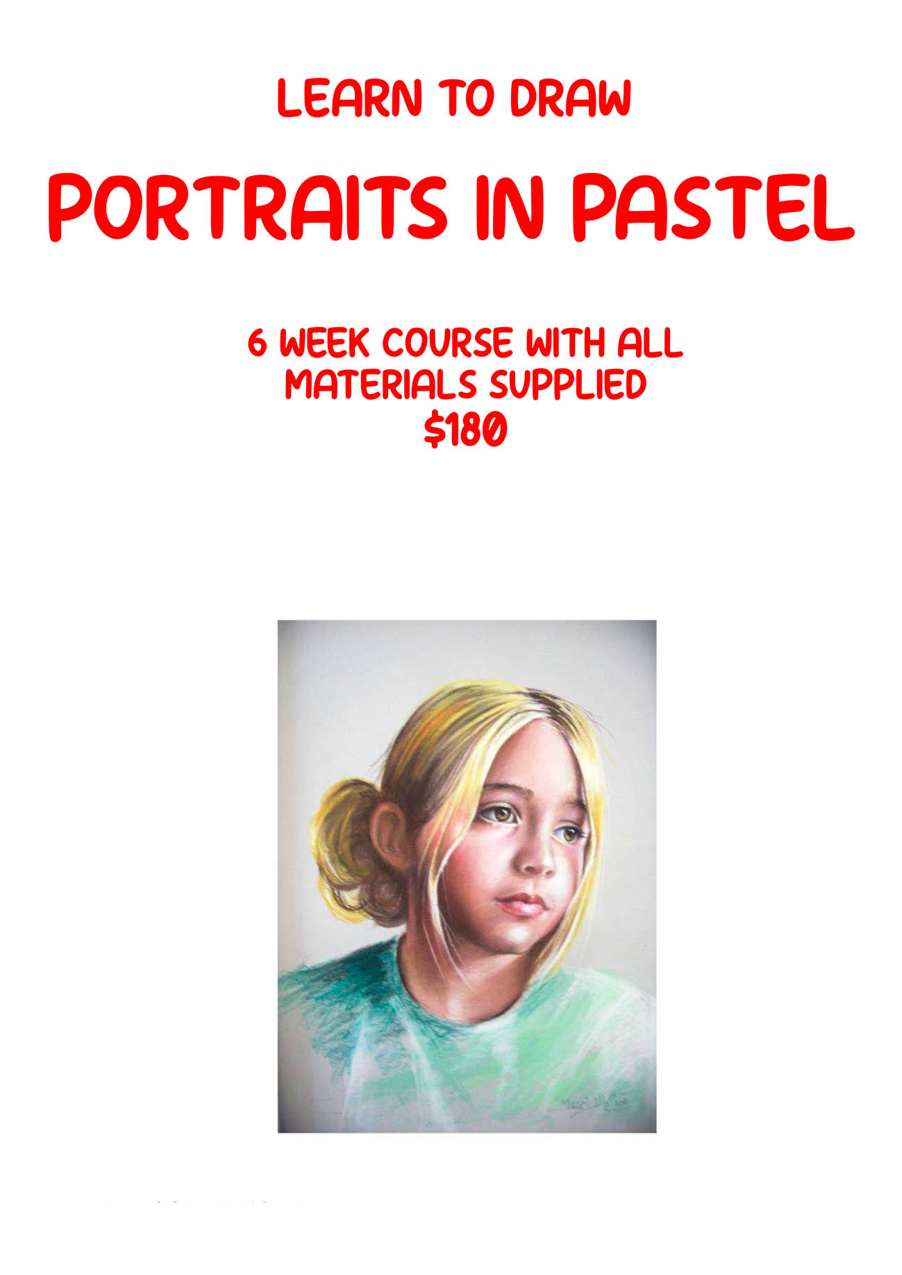 Flyer learn to Draw Portraitsa