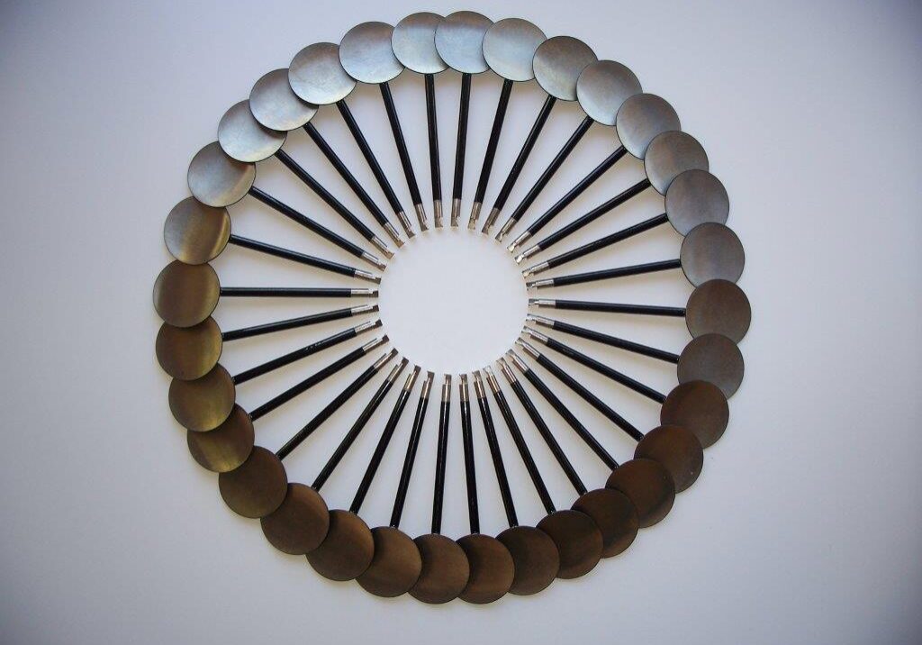 Mandala 2013. surgical instruments mounted on wood 85 x 85cm