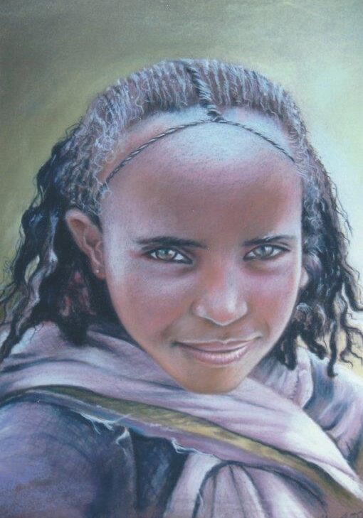 African Girls Face with Plaited Hair