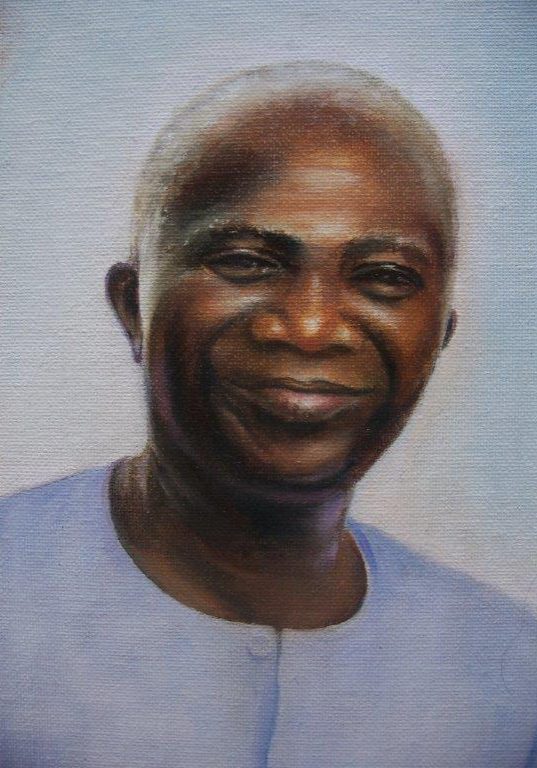 African man portrait Albert Allotey, oil 15 x25cm